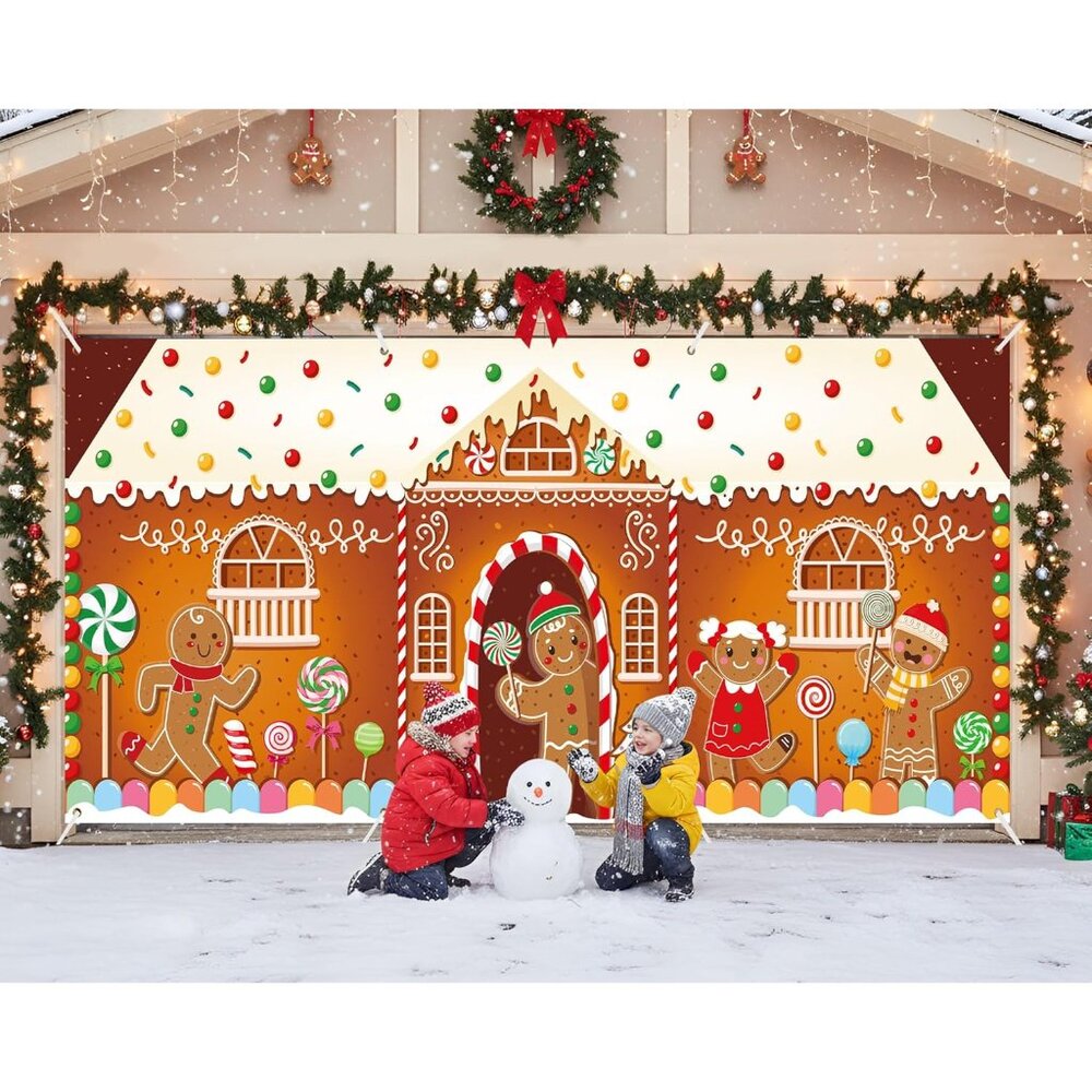 16 x 7Ft Christmas Garage Door Banner Decoration Magnetic Garage Door Covers Lar - Picture 8 of 8